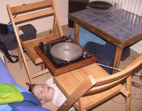 A young Chris fixing his first record player — where the repair habit began