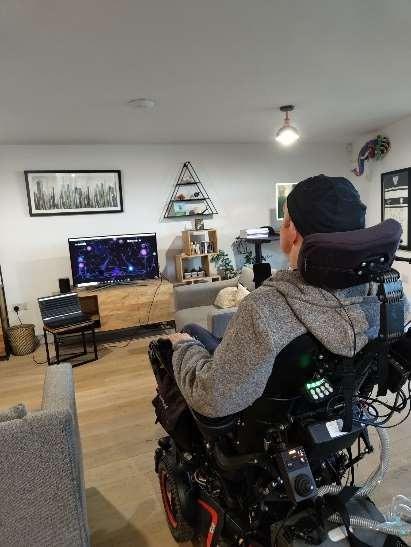 A friend playing a computer game using only a brain–computer interface